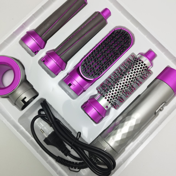 Стайлер для волос с пятью насадками Гранд 5в1 Hot Air Styler / Профессиональный фен - плойка / Набор 5в1